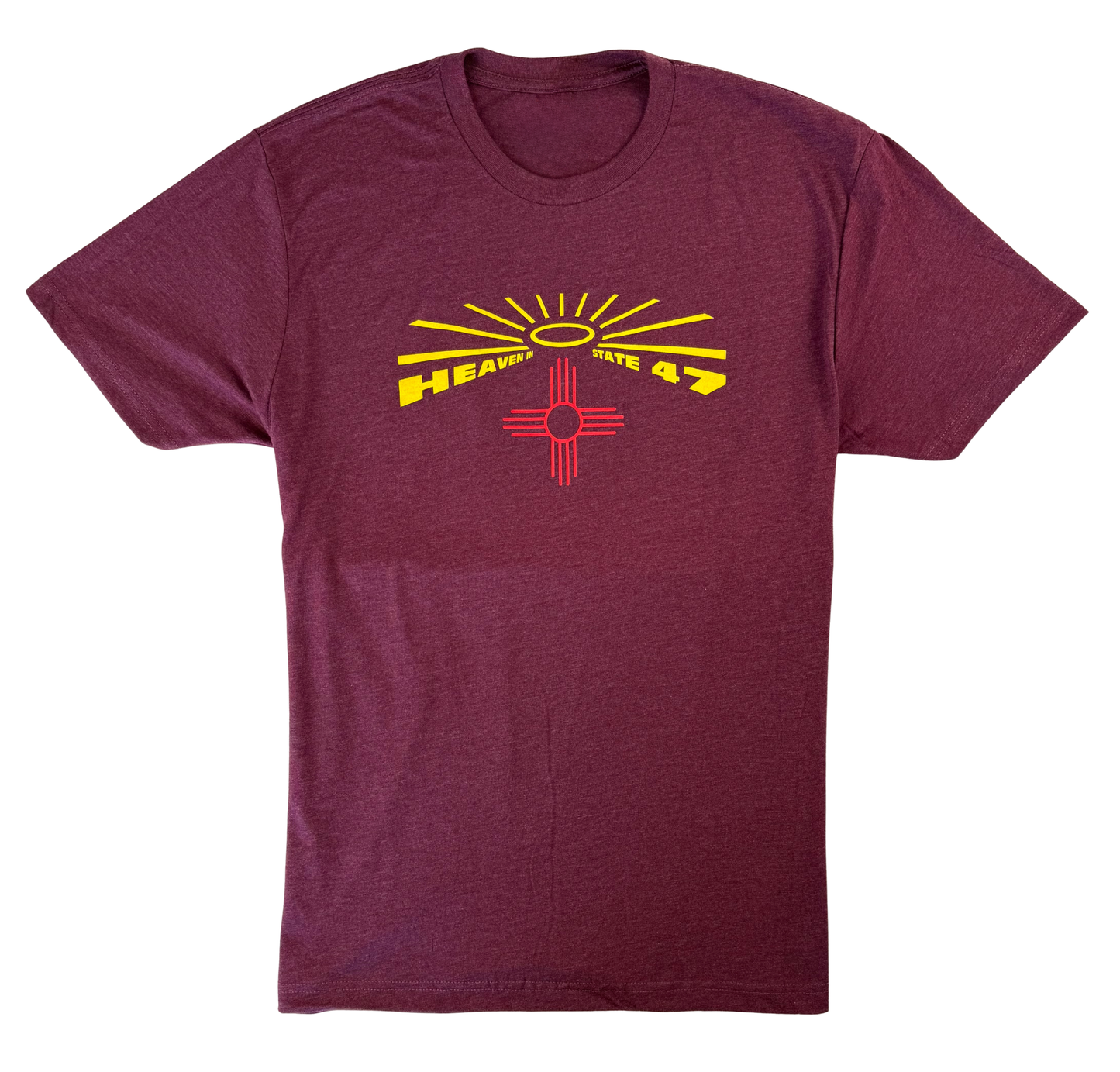 Men's Crew | Heaven in State 47 Logo | Cream, Tahiti Blue, Military Green, Maroon | Yellow & Red HS47