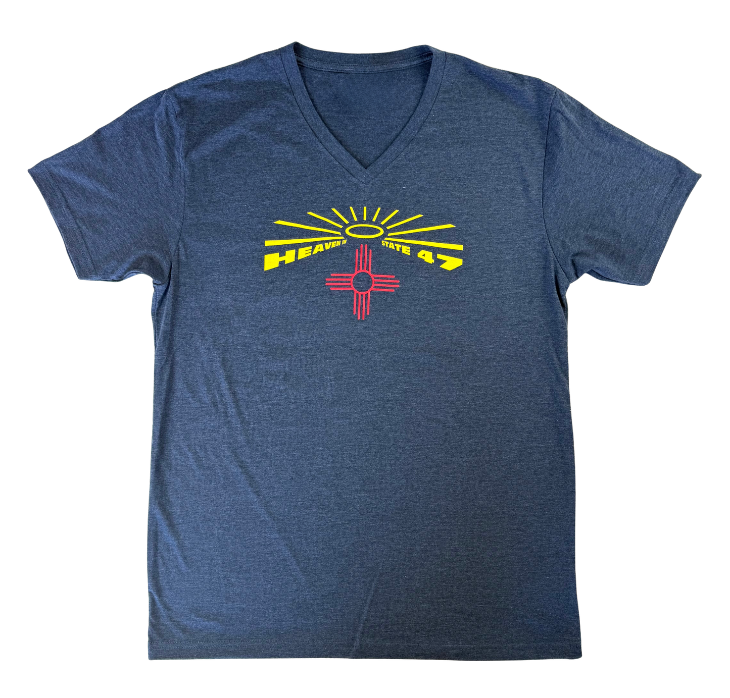 Men's Fitted V-neck | Heaven in State 47 Logo | Midnight Navy