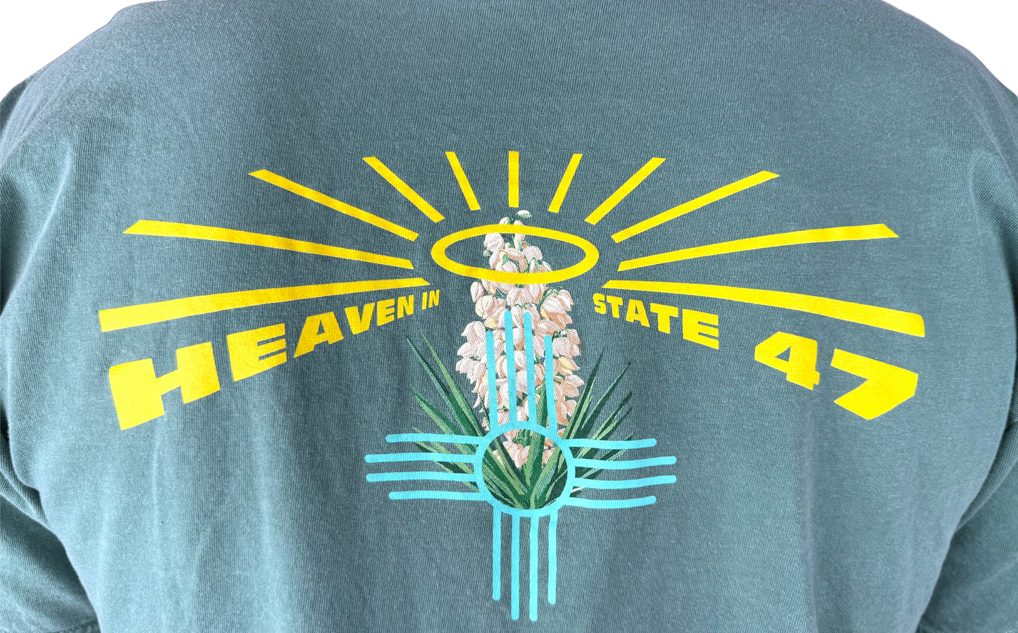 Unisex 100% Cotton Heavyweight Crew | Heaven in State 47 Yucca Edition | Light Green