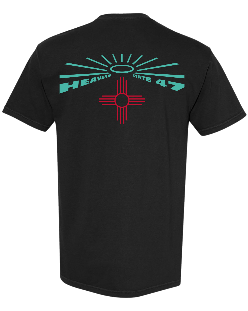 Men's Crew | Heaven in State 47 Logo | Black | Turquoise & Red HS47