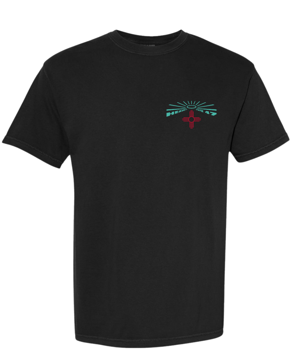 Men's Crew | Heaven in State 47 Logo | Black | Turquoise & Red HS47