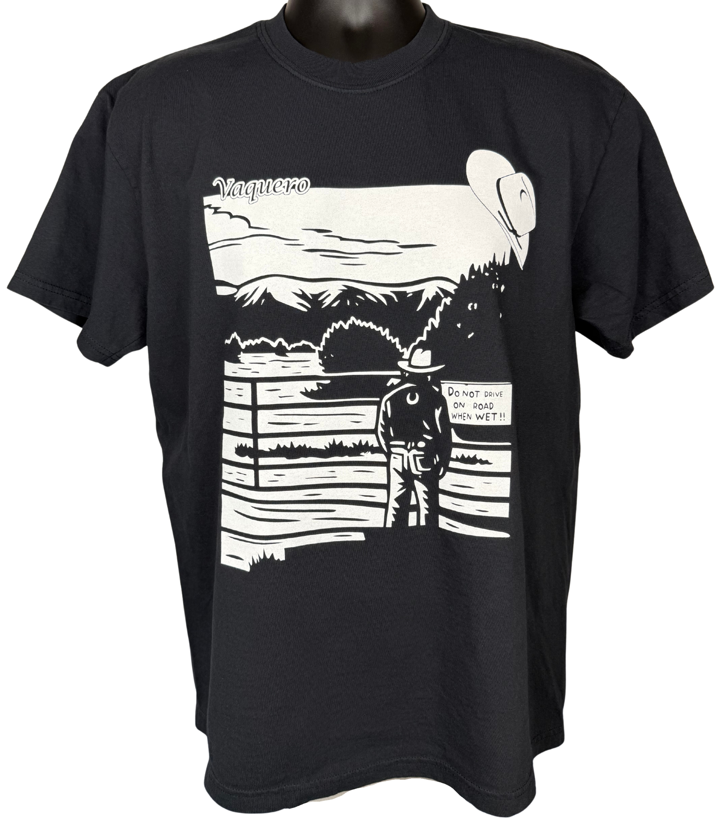 Men's 100% Cotton Heavyweight Crew | Heaven in State 47 Vaquero Edition | Black