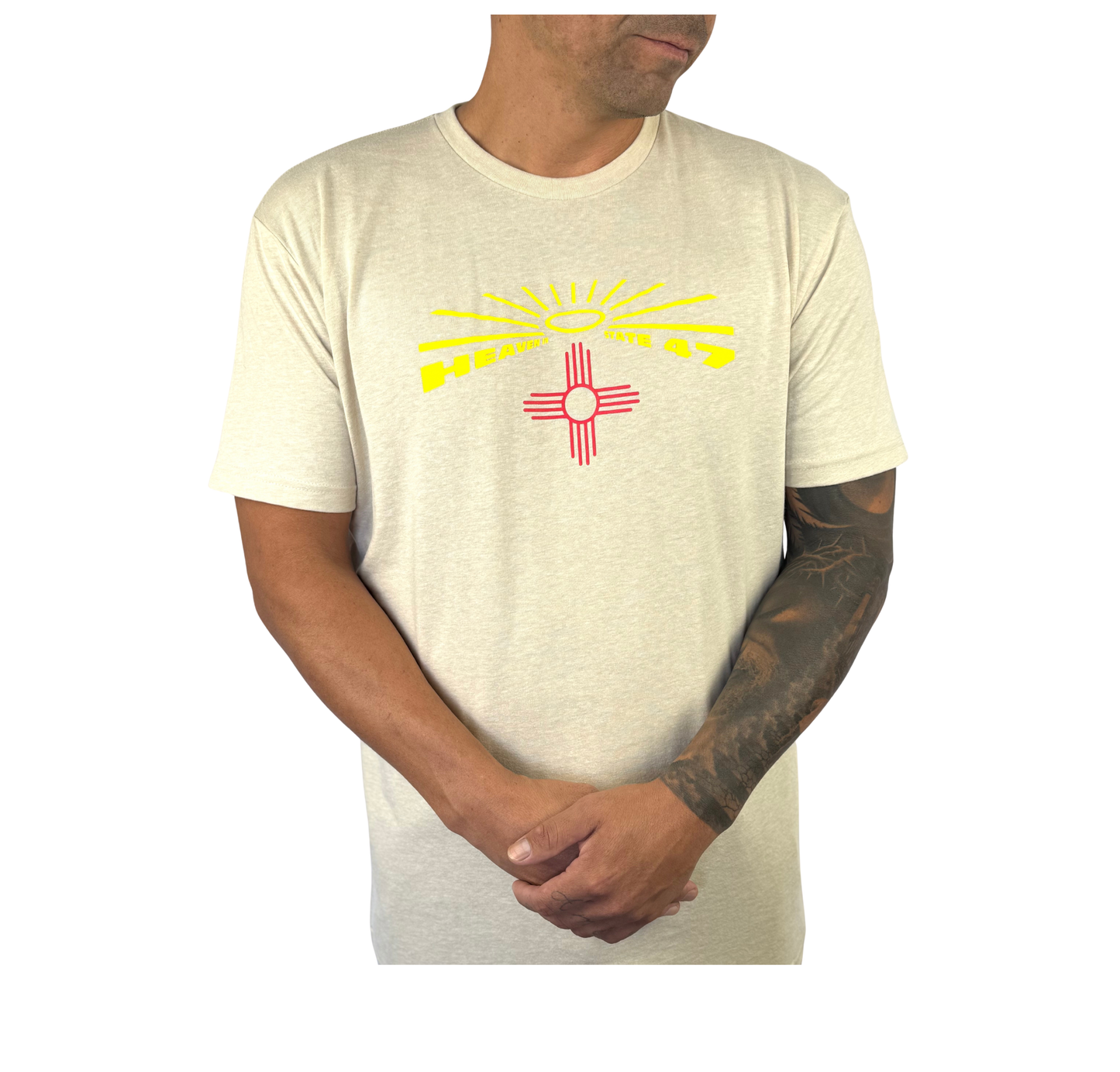 Men's Fitted Crew | Heaven in State 47 Logo | Cream, Military Green, Maroon