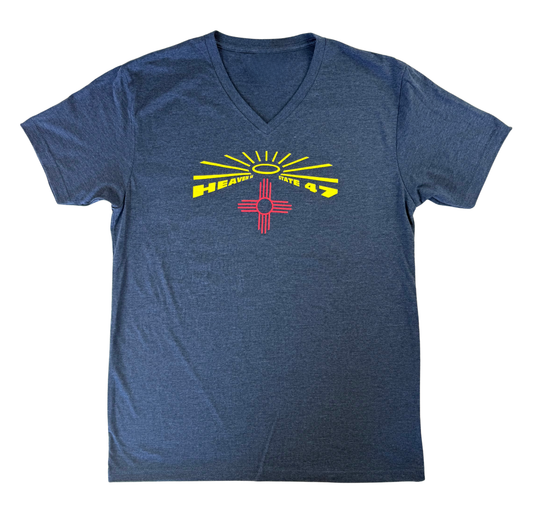 Men's Fitted V-neck | Heaven in State 47 Logo | Midnight Navy